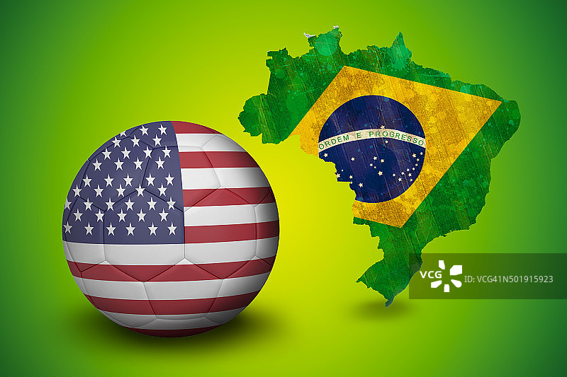 美国配色足球图片素材