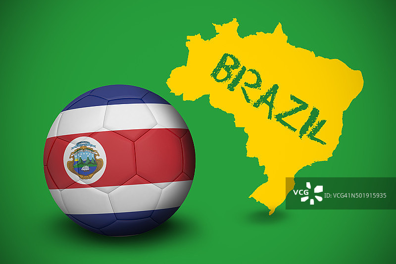 哥斯达黎加配色的足球图片素材