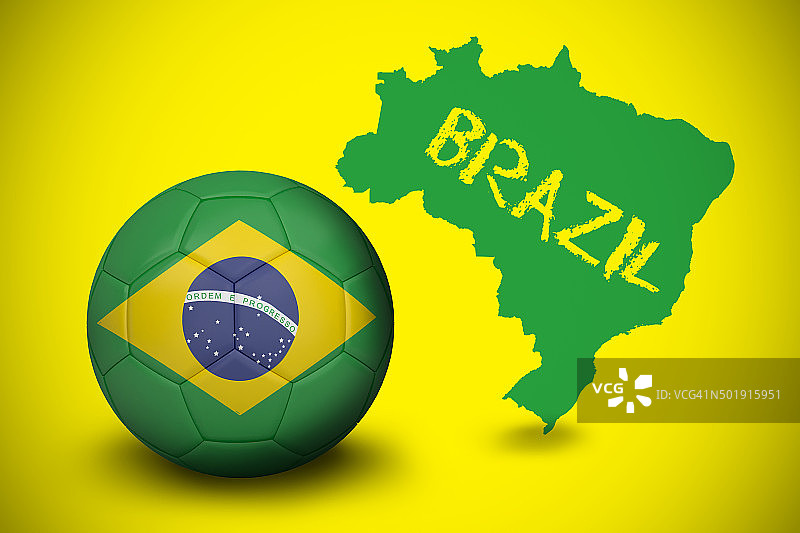 巴西队配色的足球图片素材