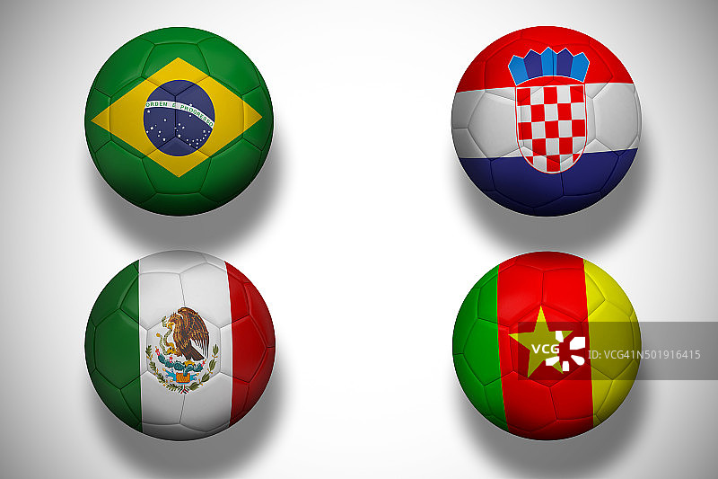 一组世界杯足球图片素材