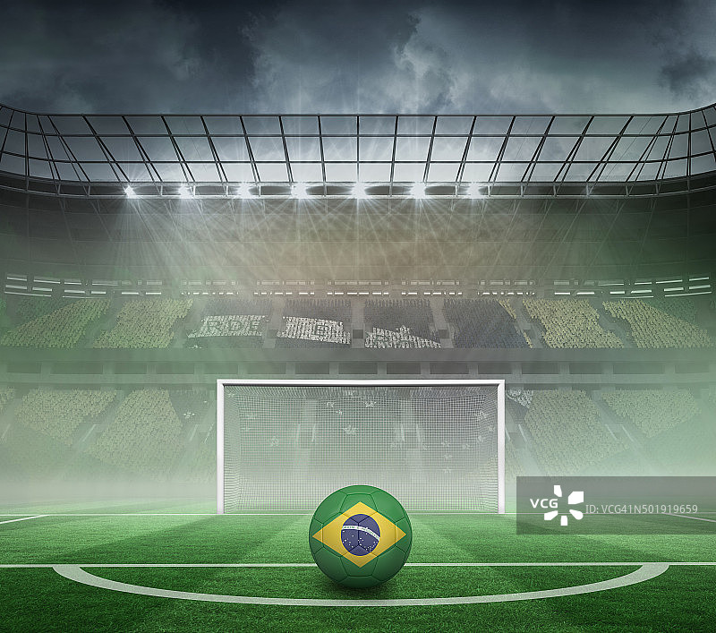 巴西队配色的足球图片素材