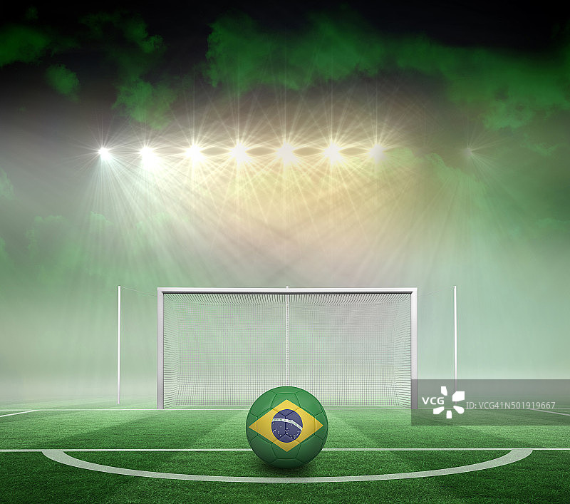 巴西队配色的足球图片素材
