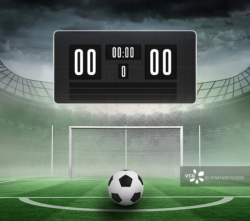 没有比分和足球的黑色记分牌图片素材