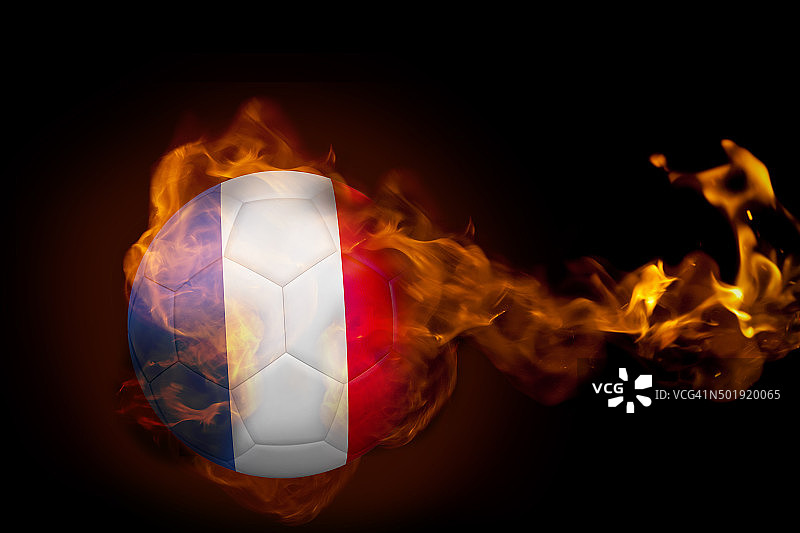 火焰包围的法国球图片素材