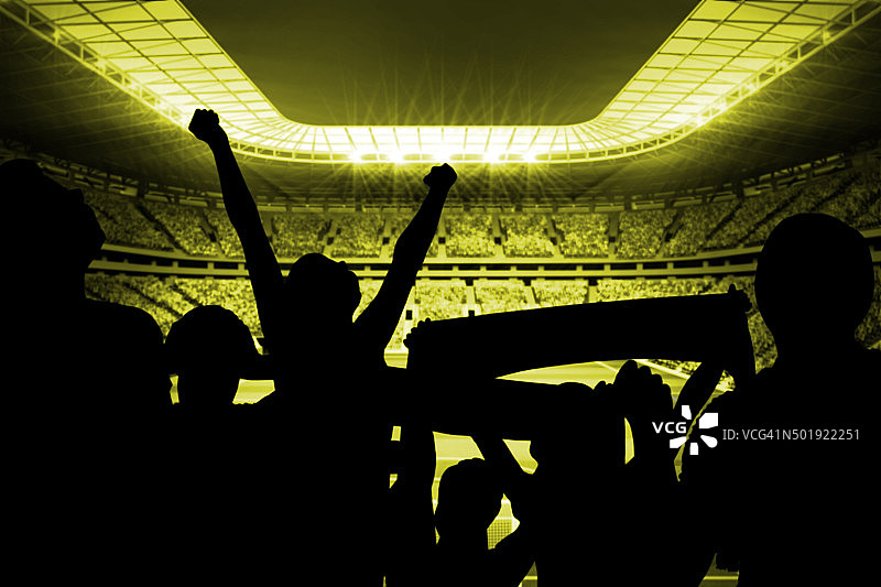 足球支持者的剪影图片素材