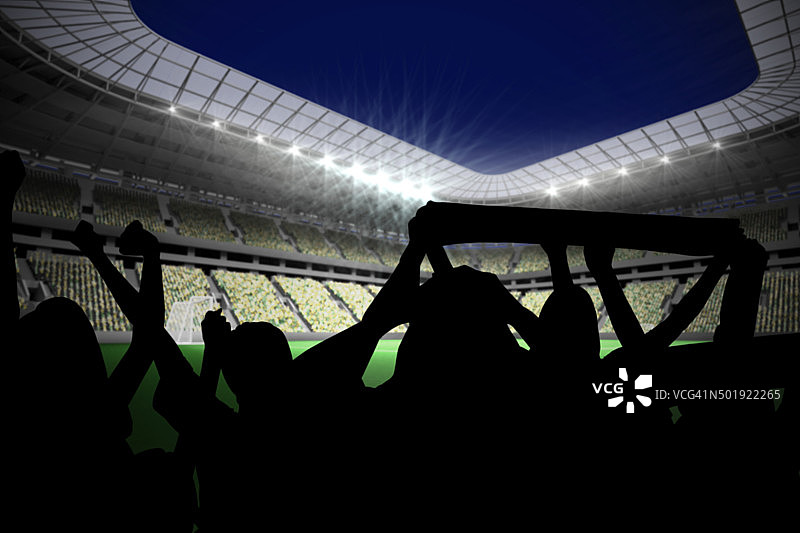 足球支持者的剪影图片素材