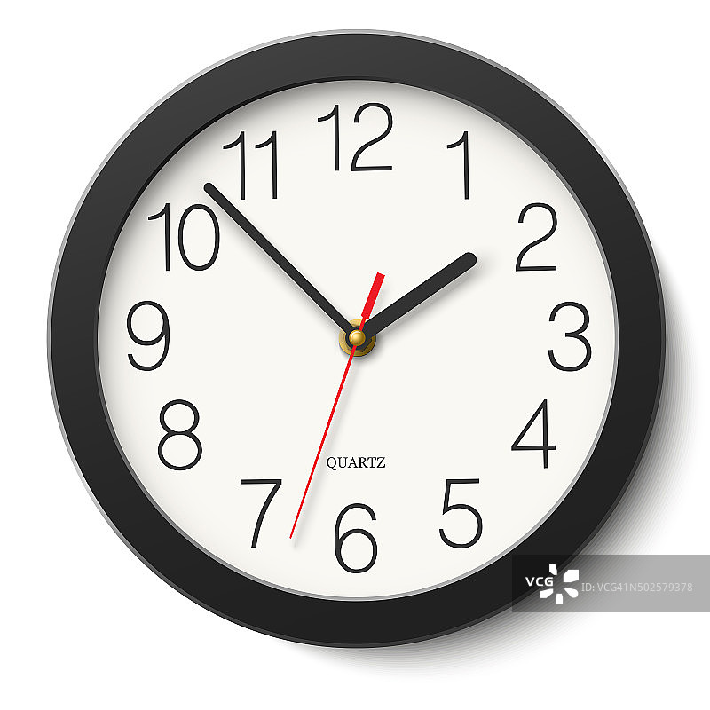 黑色无刻度圆形挂钟图片素材