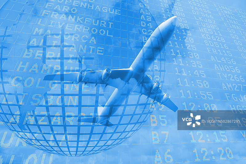 含飞机的旅游拼贴图片素材