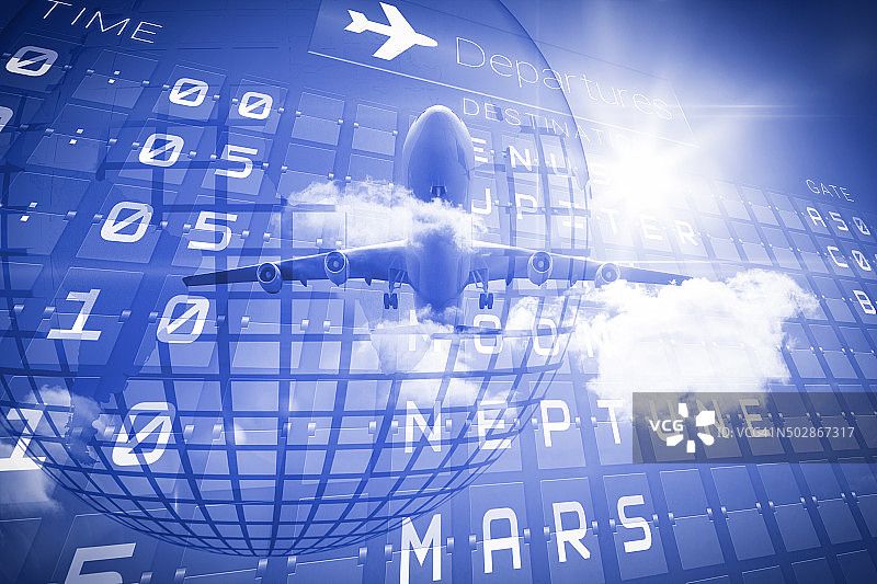 含飞机的旅游拼贴图片素材