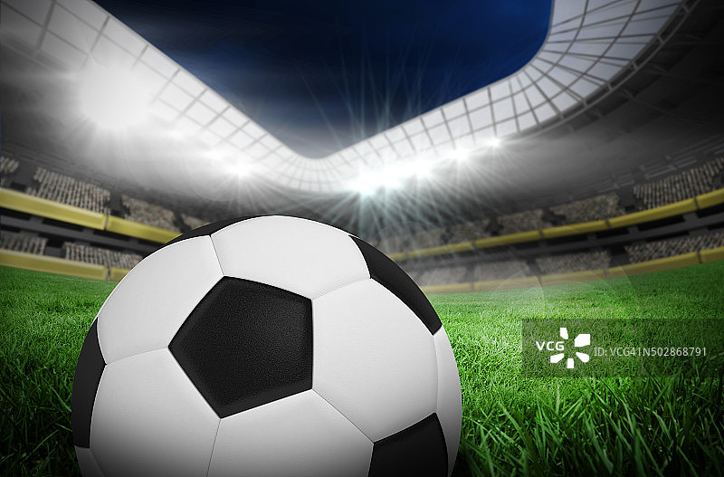 黑白足球的合成图像图片素材