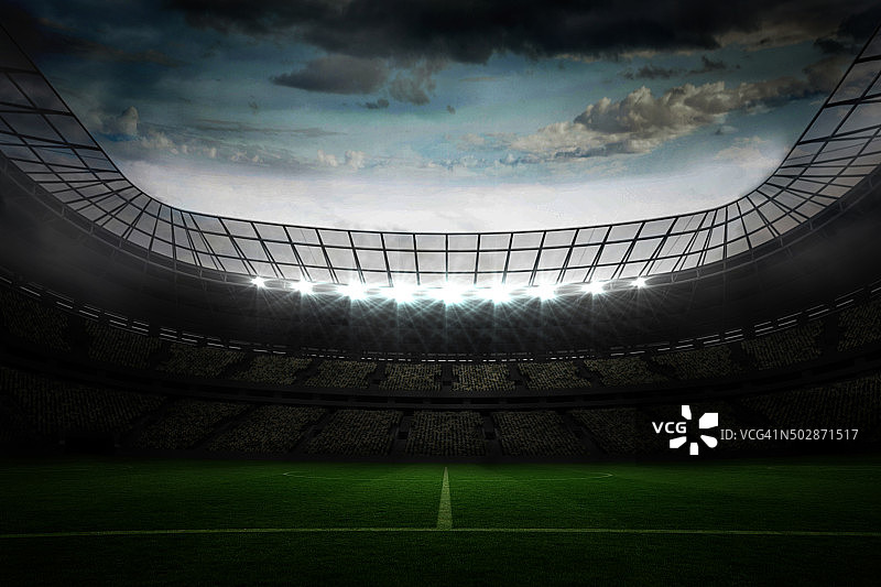 蓝天下的大型足球场图片素材