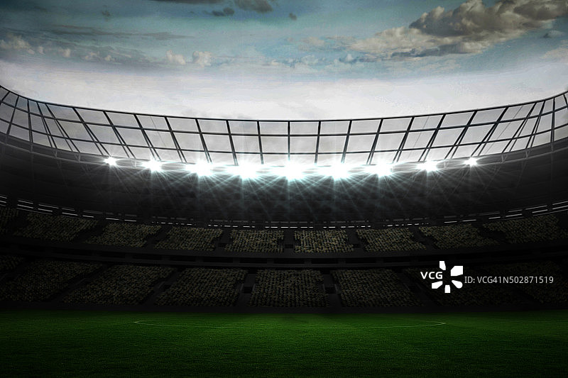 蓝天下的大型足球场图片素材