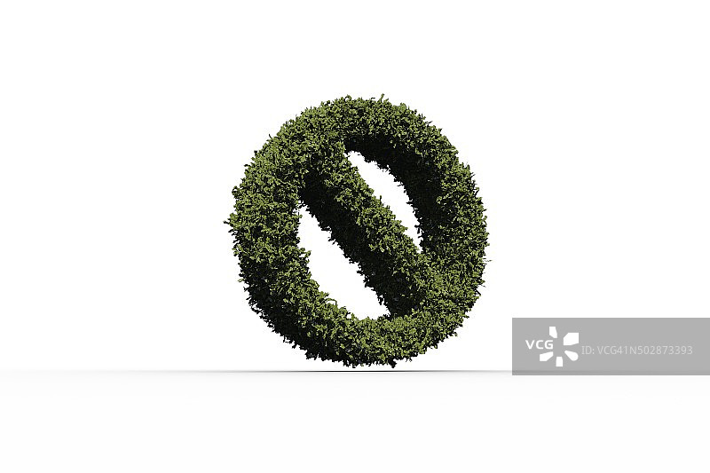 树叶组成的禁止标志图片素材