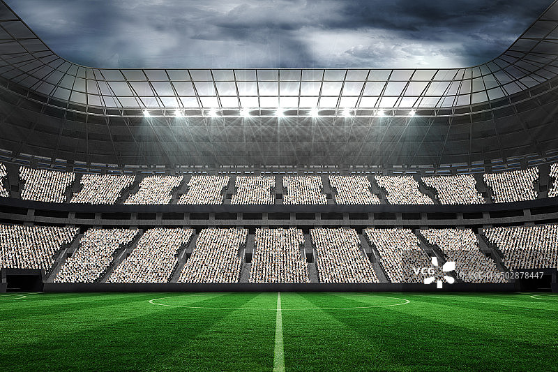 白色球迷的大型足球场图片素材