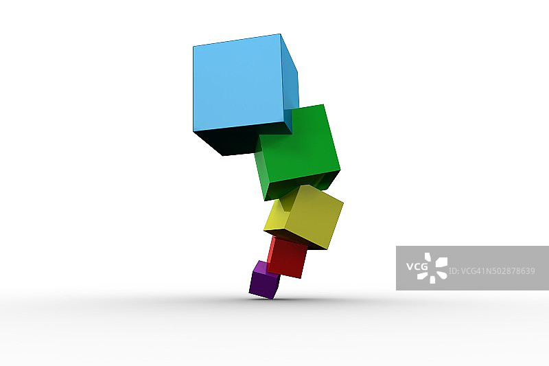 3D彩色立方体堆图片素材