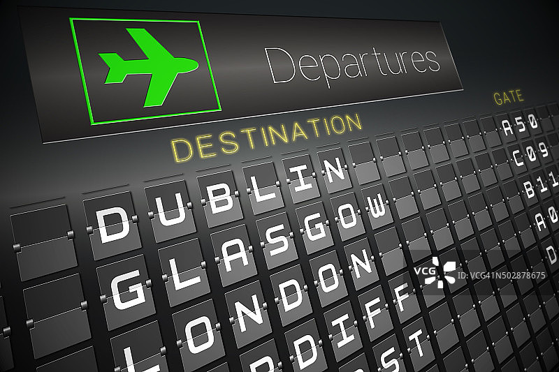 城市黑色离港信息显示板图片素材