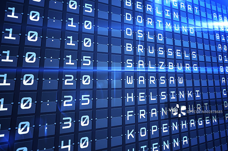 主要城市蓝色出发指示牌图片素材