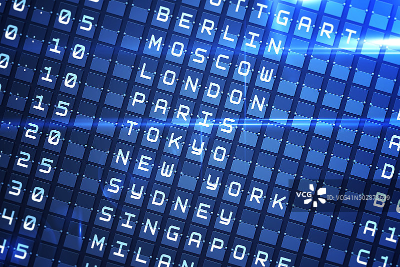 主要城市蓝色出发指示牌图片素材