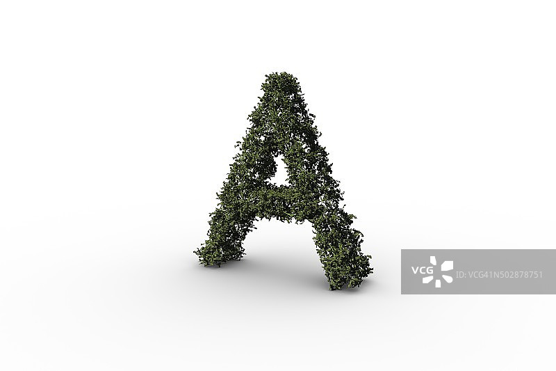 树叶构成的字母A图片素材