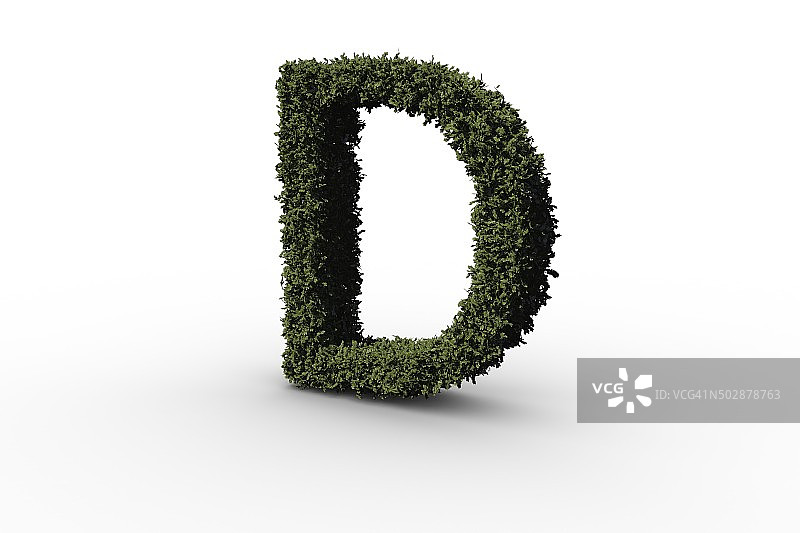 树叶组成的字母D图片素材