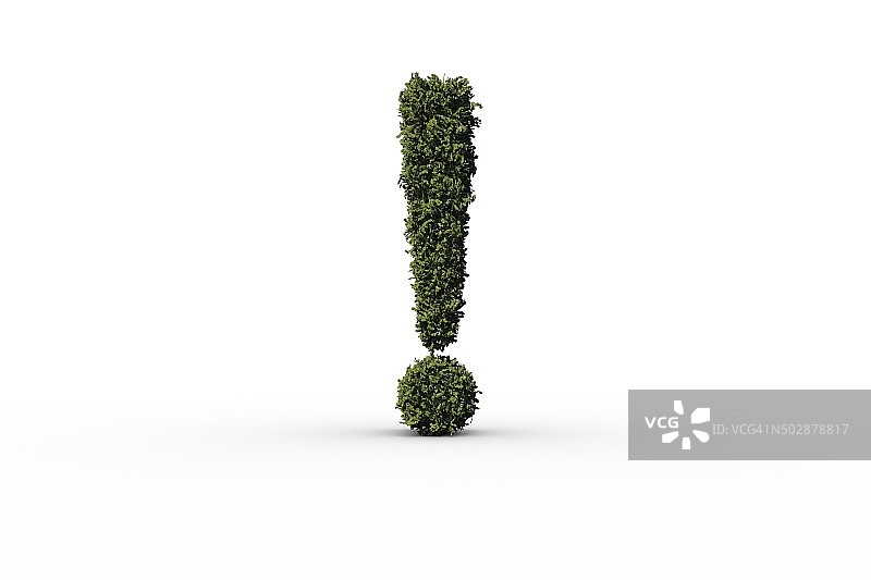 树叶组成的感叹号图片素材