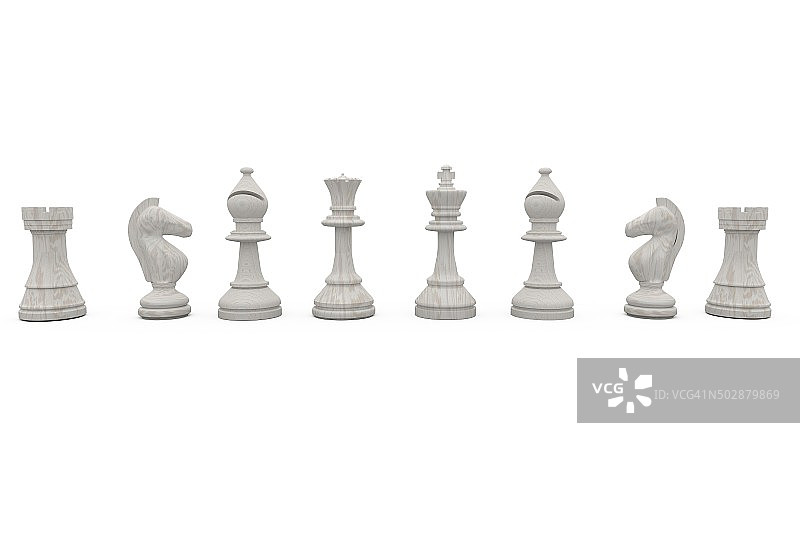 一排白色国际象棋棋子图片素材