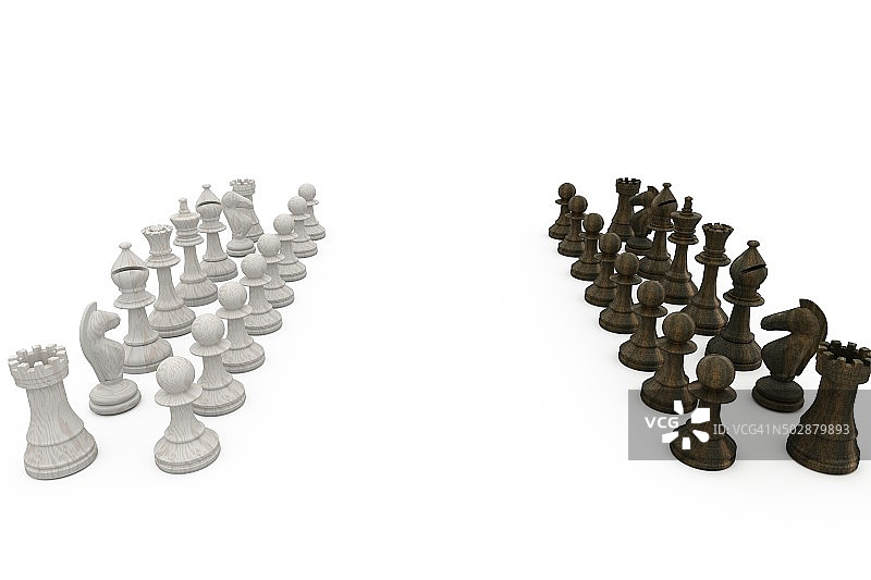 木制象棋棋子对峙图片素材