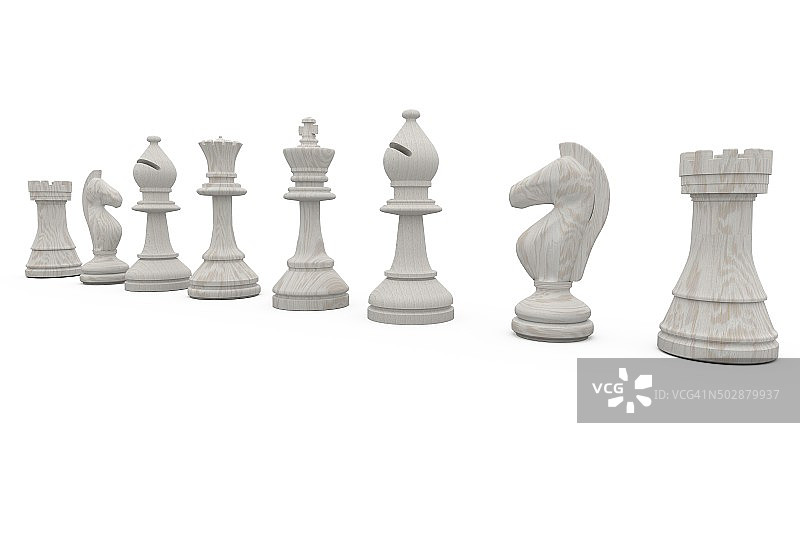 一排白色国际象棋棋子图片素材