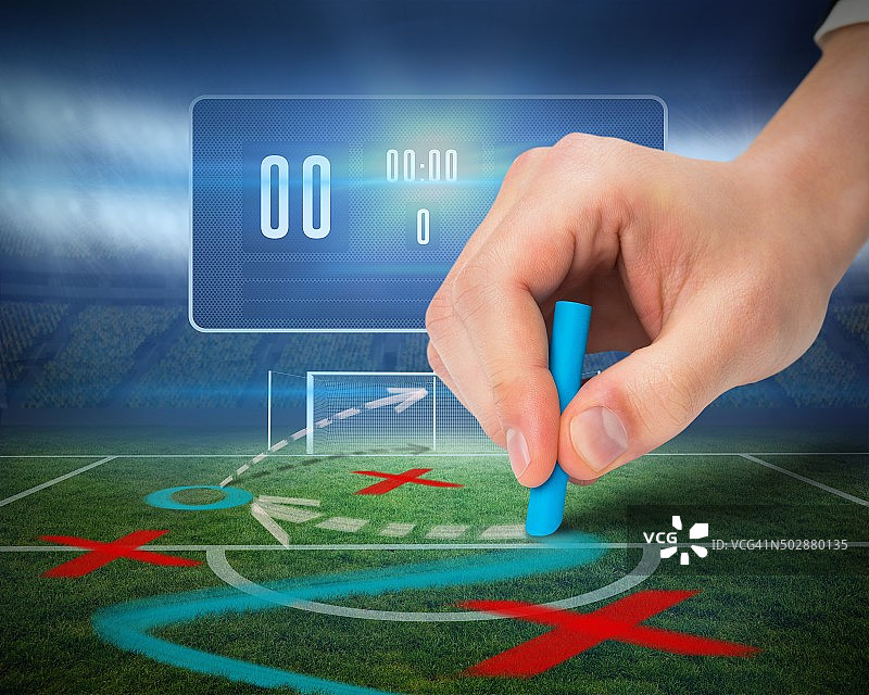 手绘足球战术图解图片素材