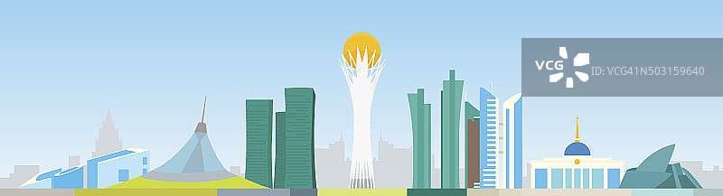 阿斯塔纳抽象天际线图片素材