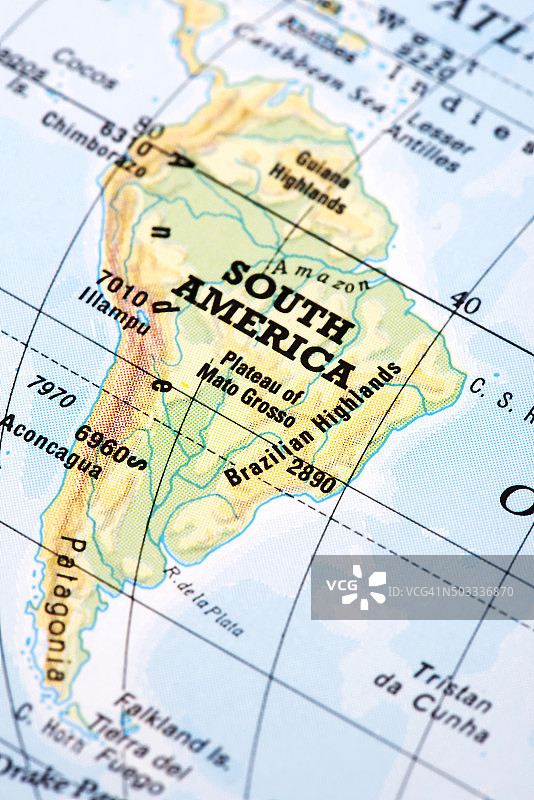 南美洲地图图片素材