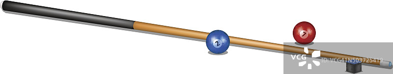 台球杆、巧克粉块和台球图片素材