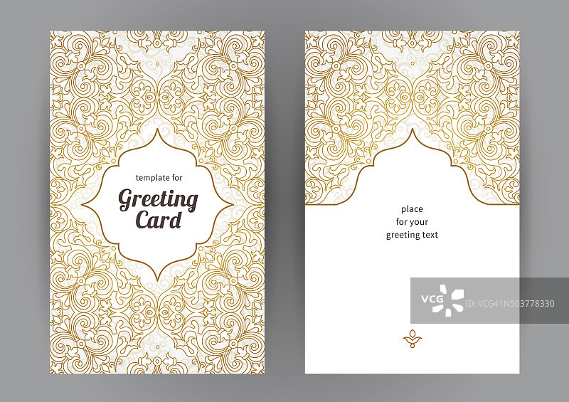 东方风格的复古华丽卡片图片素材