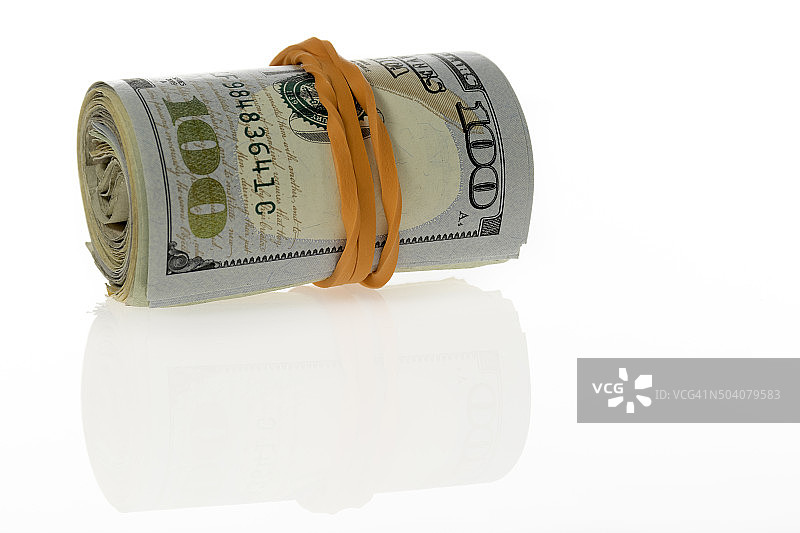 百元美钞卷图片素材