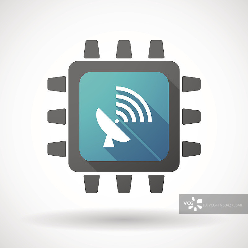 带天线的CPU图标图片素材