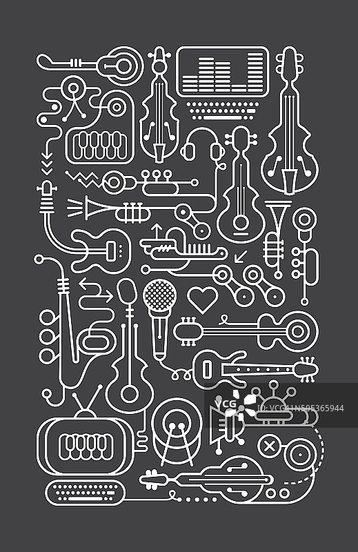 音乐商店艺术线条图片素材