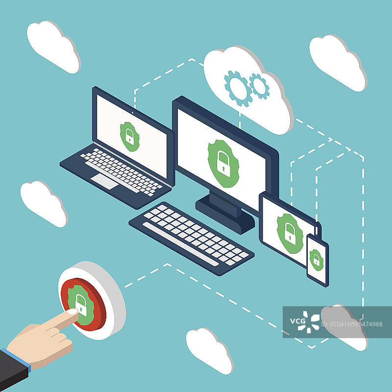 防御黑客概念矢量素材图片素材