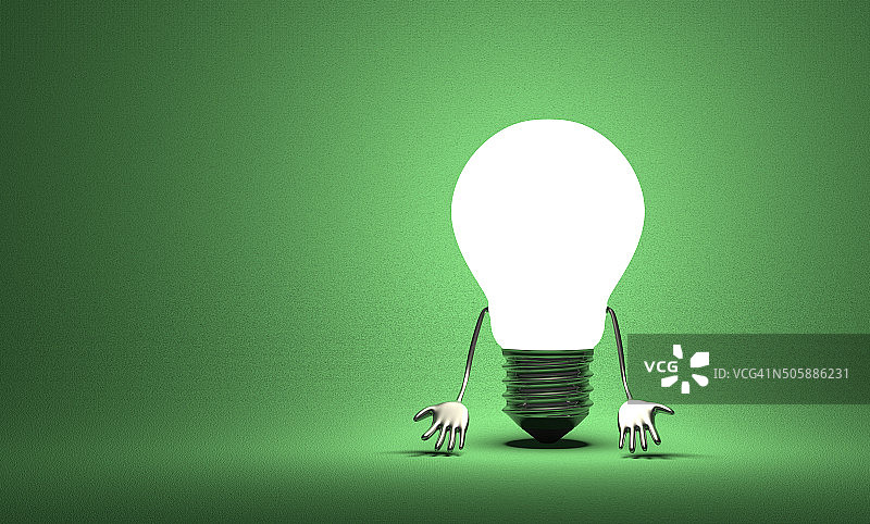 沮丧的钨丝灯泡卡通形象图片素材