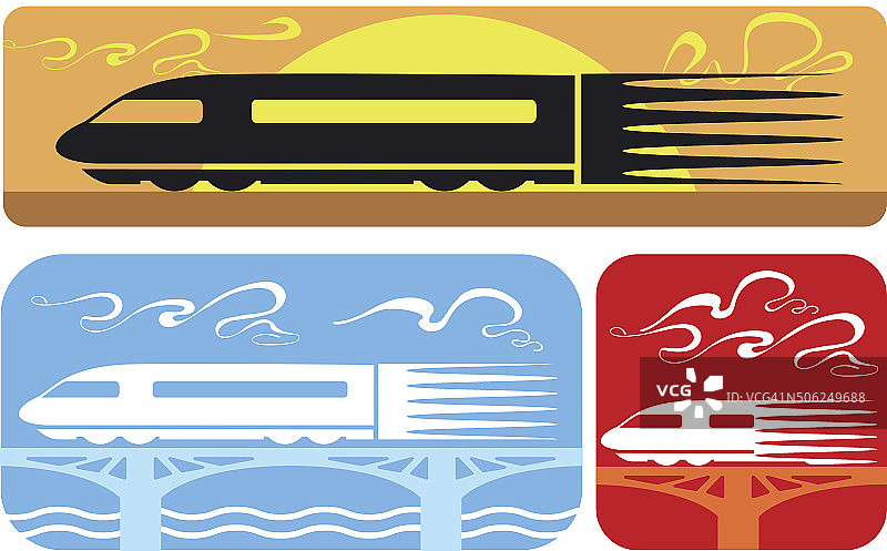 特快列车矢量图标图片素材