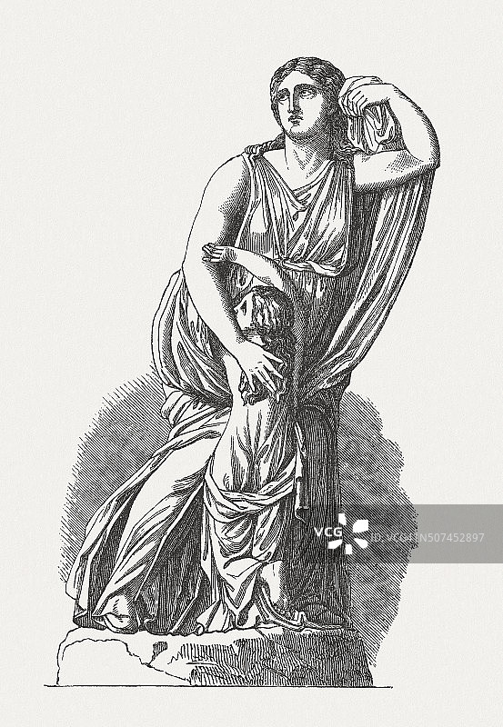 尼俄伯保护她的小女儿（1878年画作）图片素材