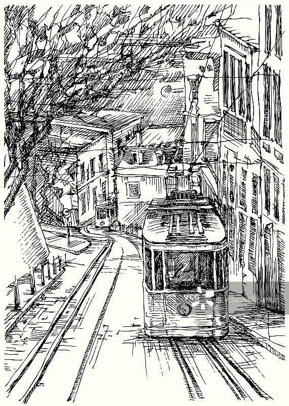 里斯本的有轨电车图片素材