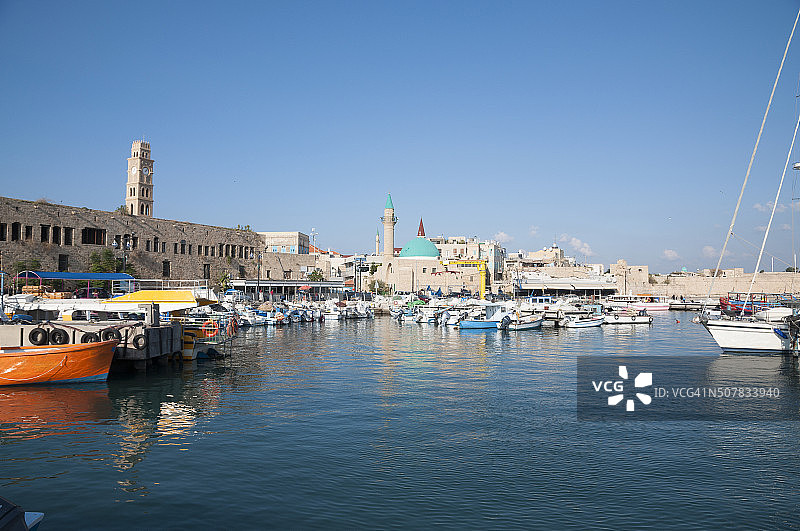 阿卡老城港口图片素材