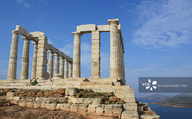 希腊雅典附近的波塞冬神庙图片素材