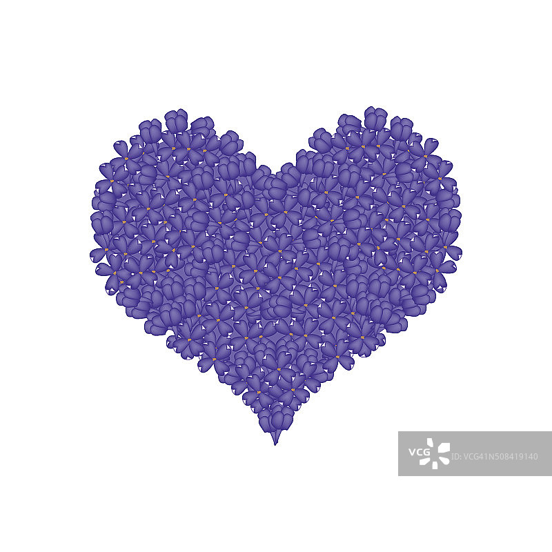 心形蓝色丁香花图片素材