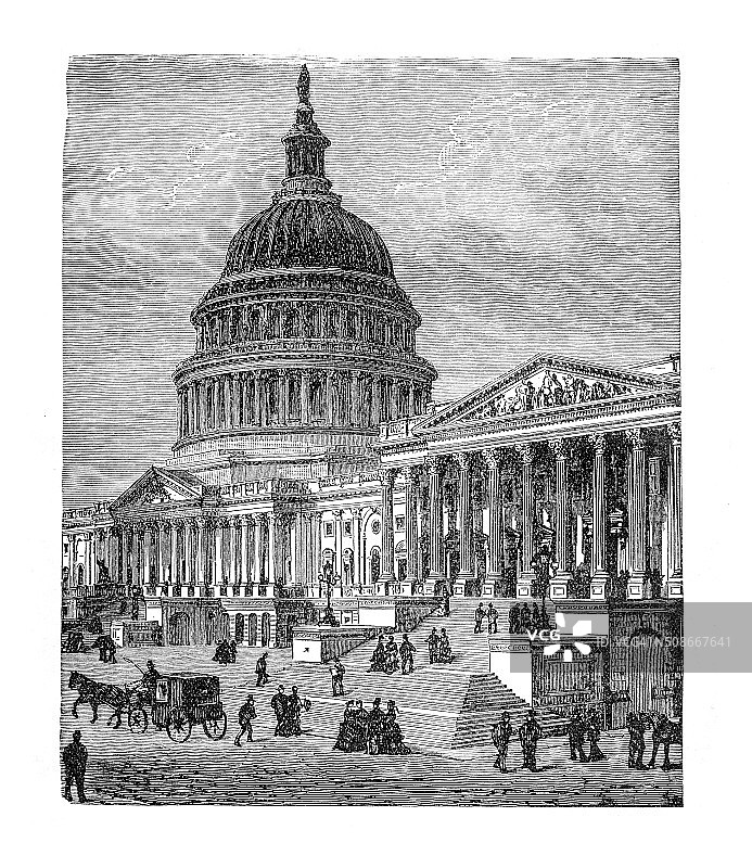 1900年左右的国会大厦图片素材