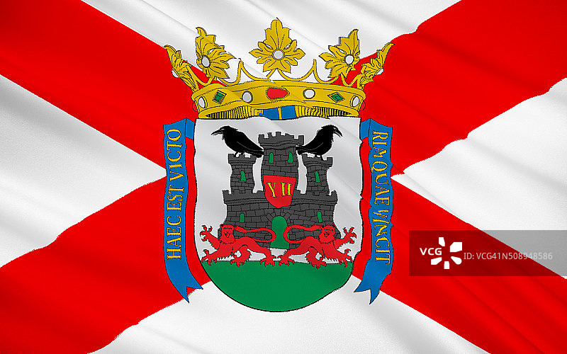 西班牙维多利亚-加斯特伊兹市旗图片素材