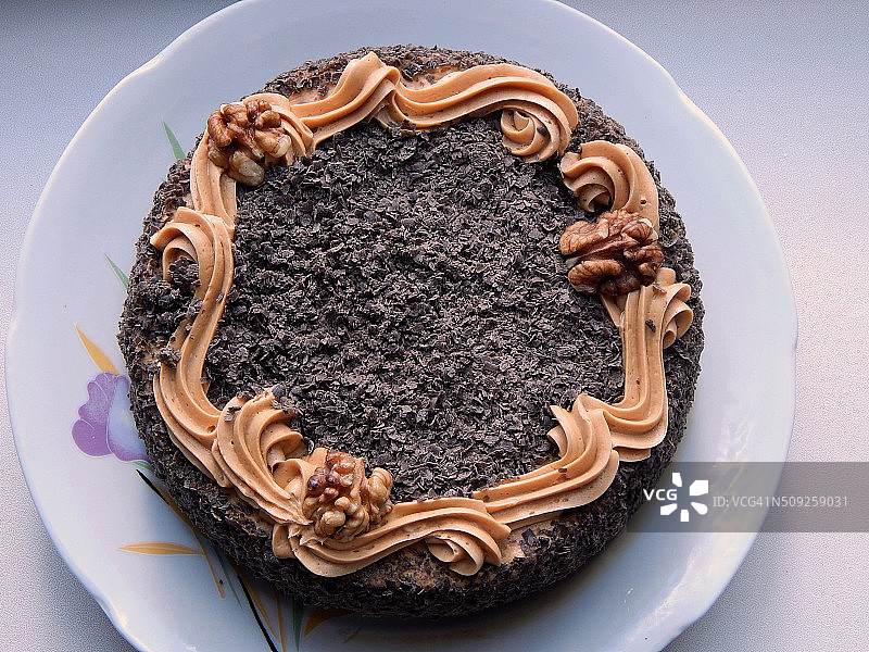 巧克力蛋糕，甜点。图片素材