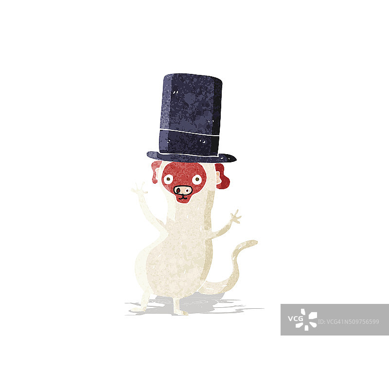 戴高顶礼帽的卡通猴子图片素材