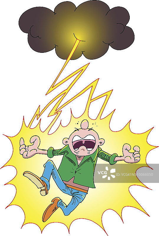 男人用箭射击闪电图片素材