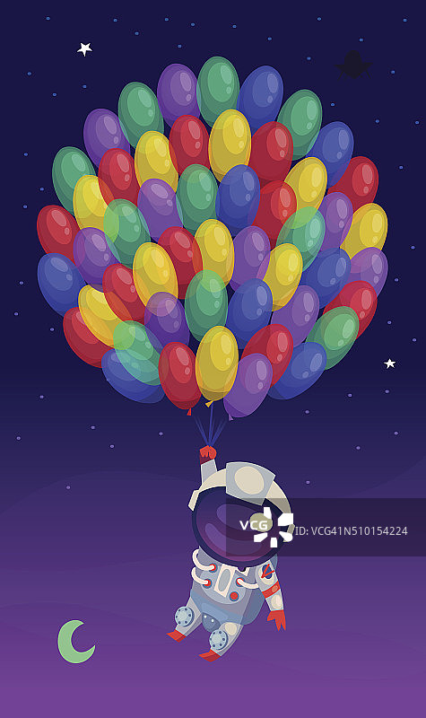 拿着气球的宇航员图片素材